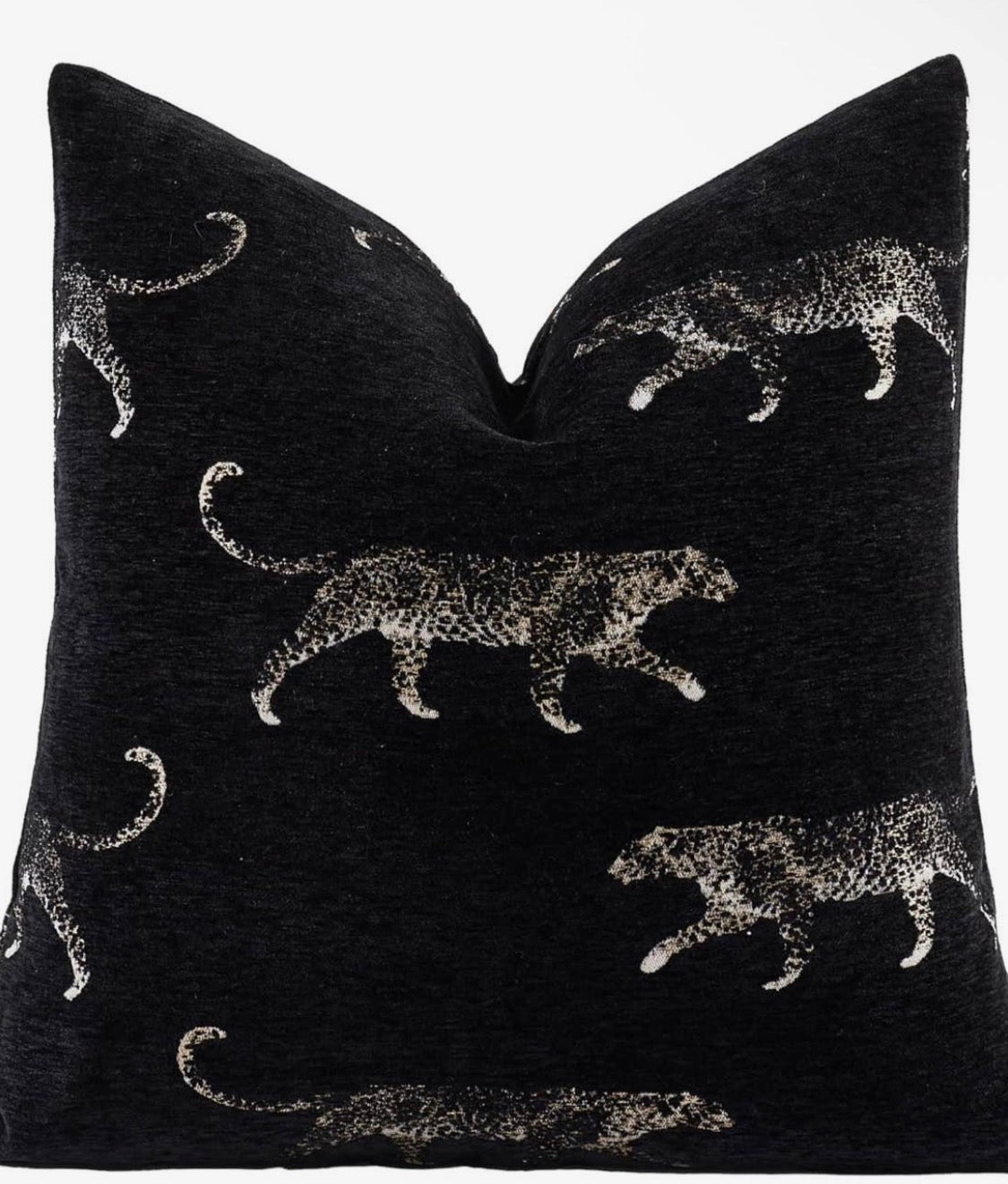 Black Leopard Jacquard Pillow