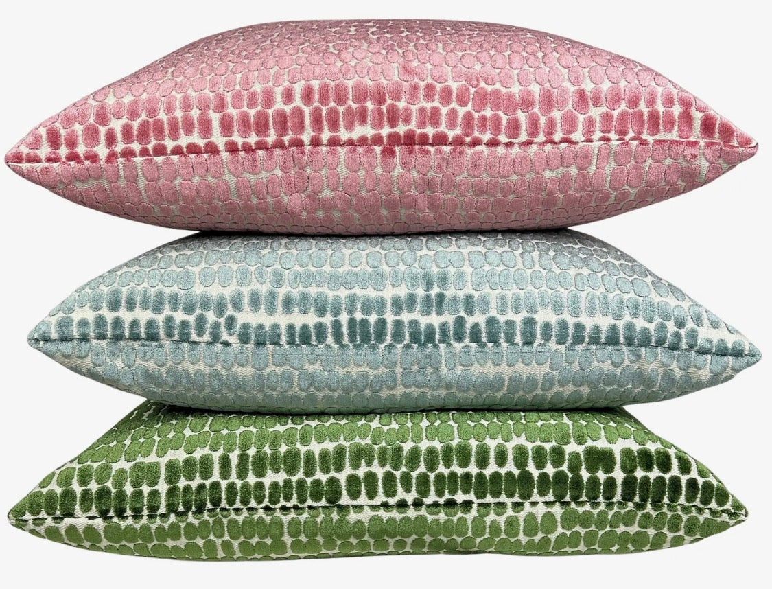 Peony Pebble Velvet Pillow