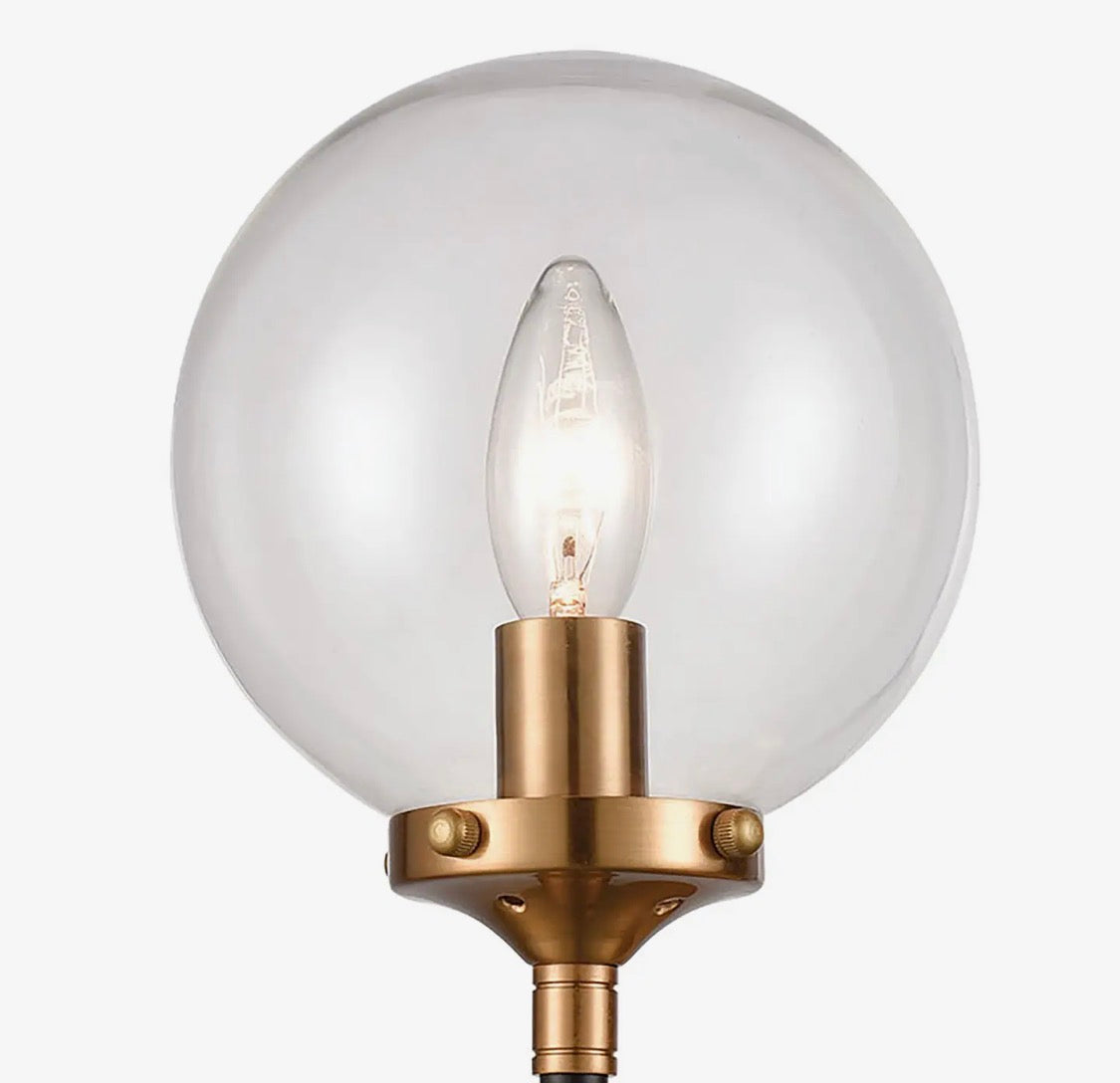 Bordeaux 19” One-Light Sconce Matte Black & Antique Gold