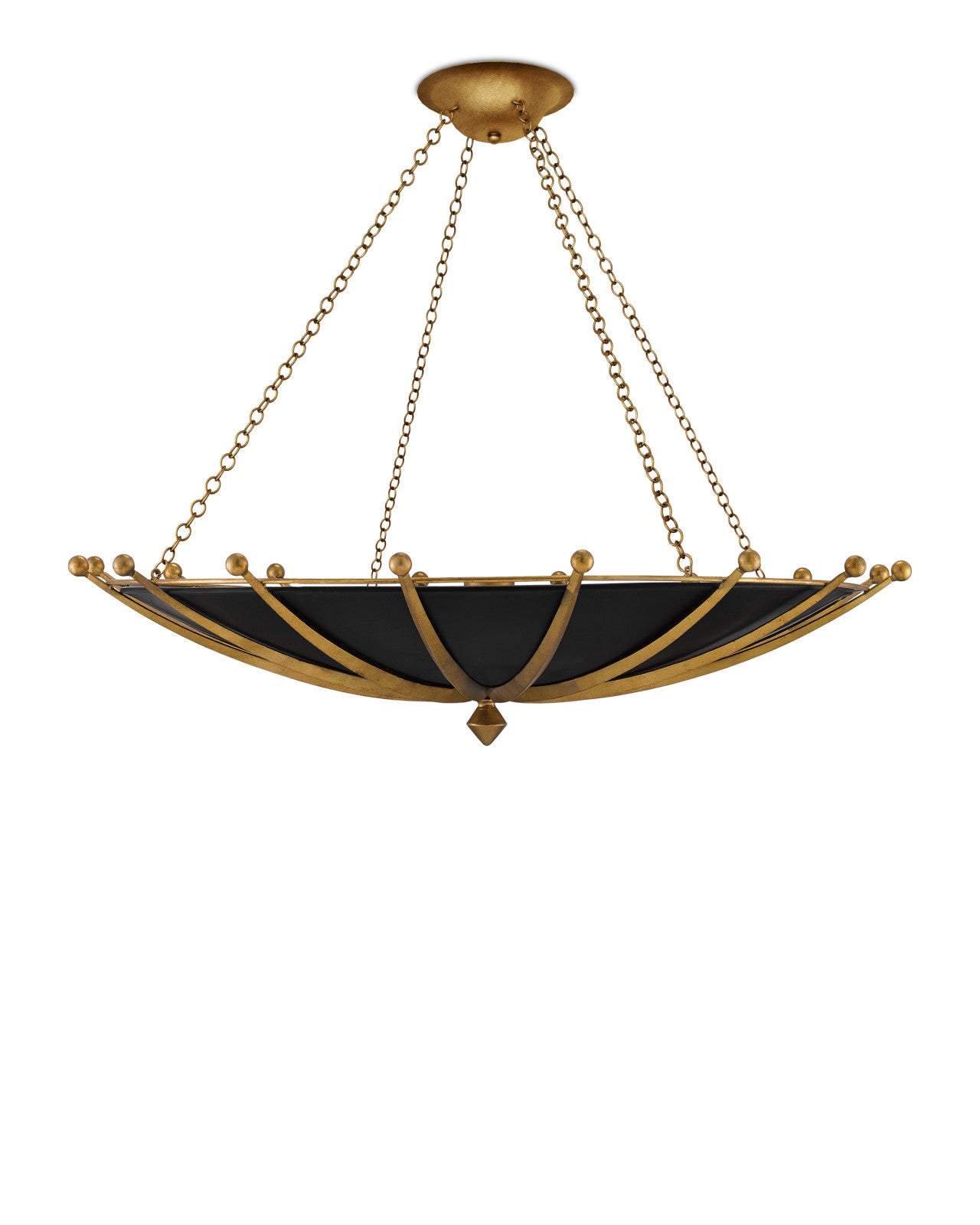 Fontaine Black & Gold Chandelier by Currey & Company