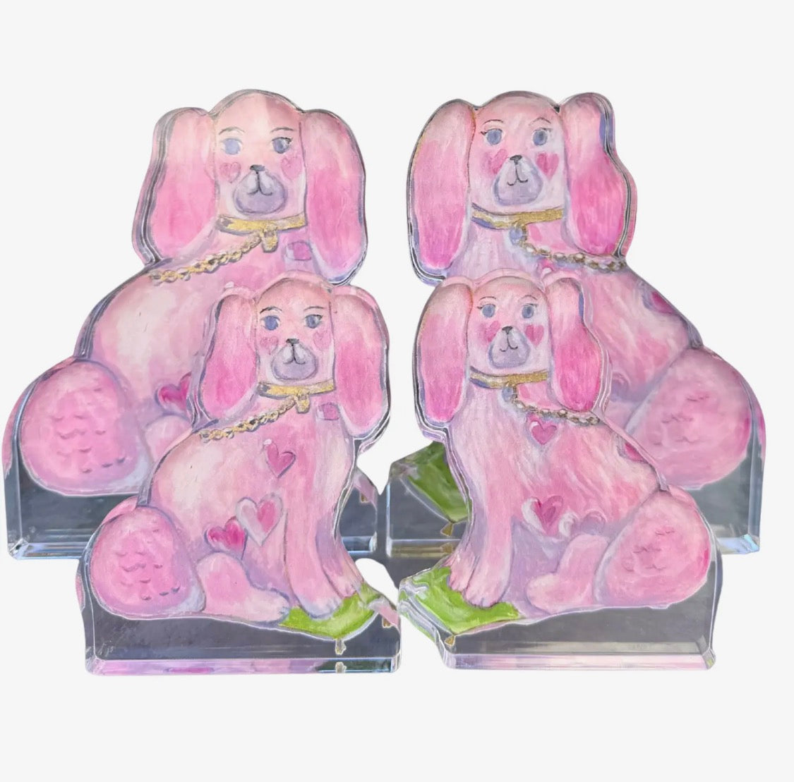 Pink Staffordshire Pups Acrylic Shelfies (Full Size)