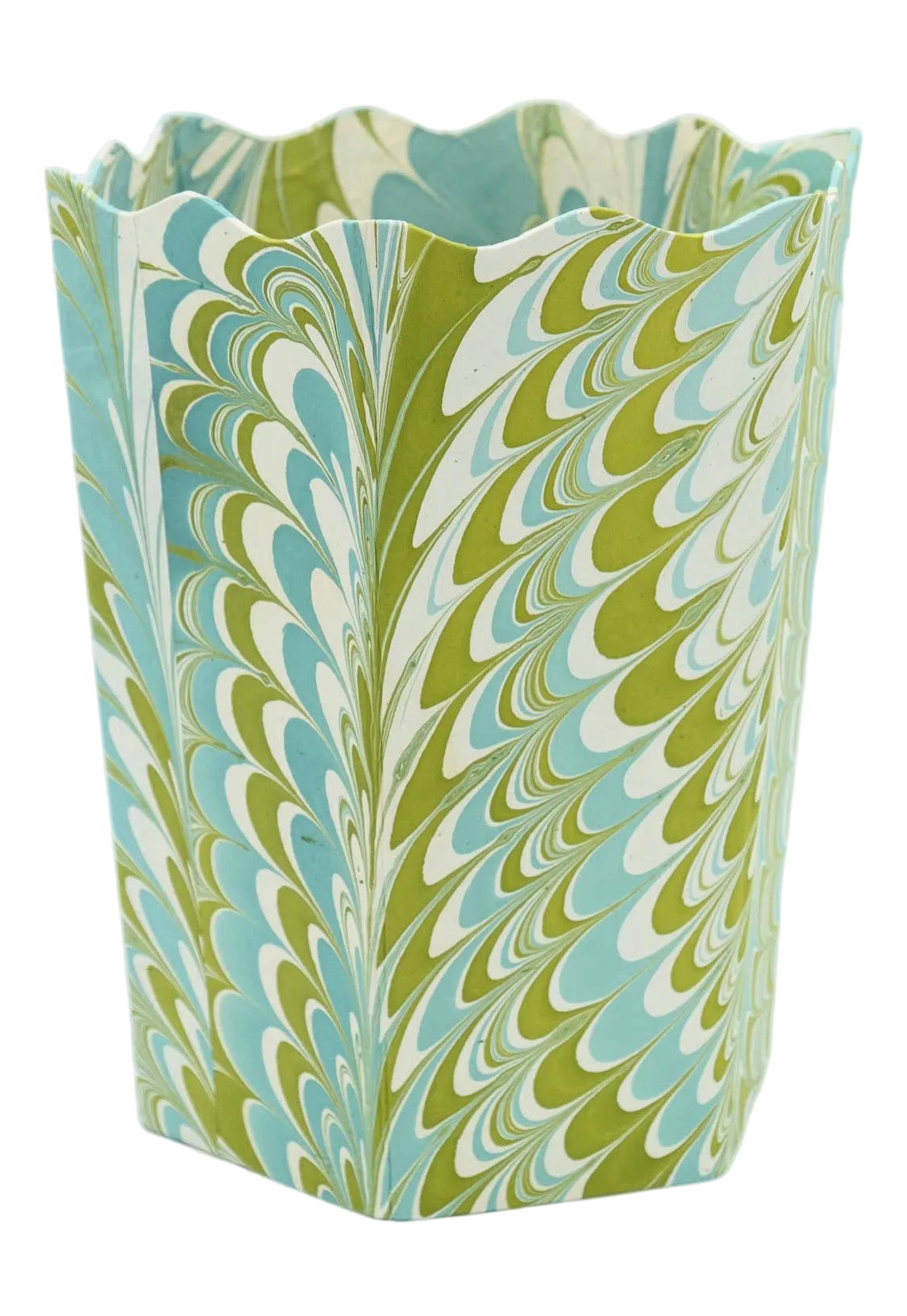 Morning Dew Scalloped Waste Basket