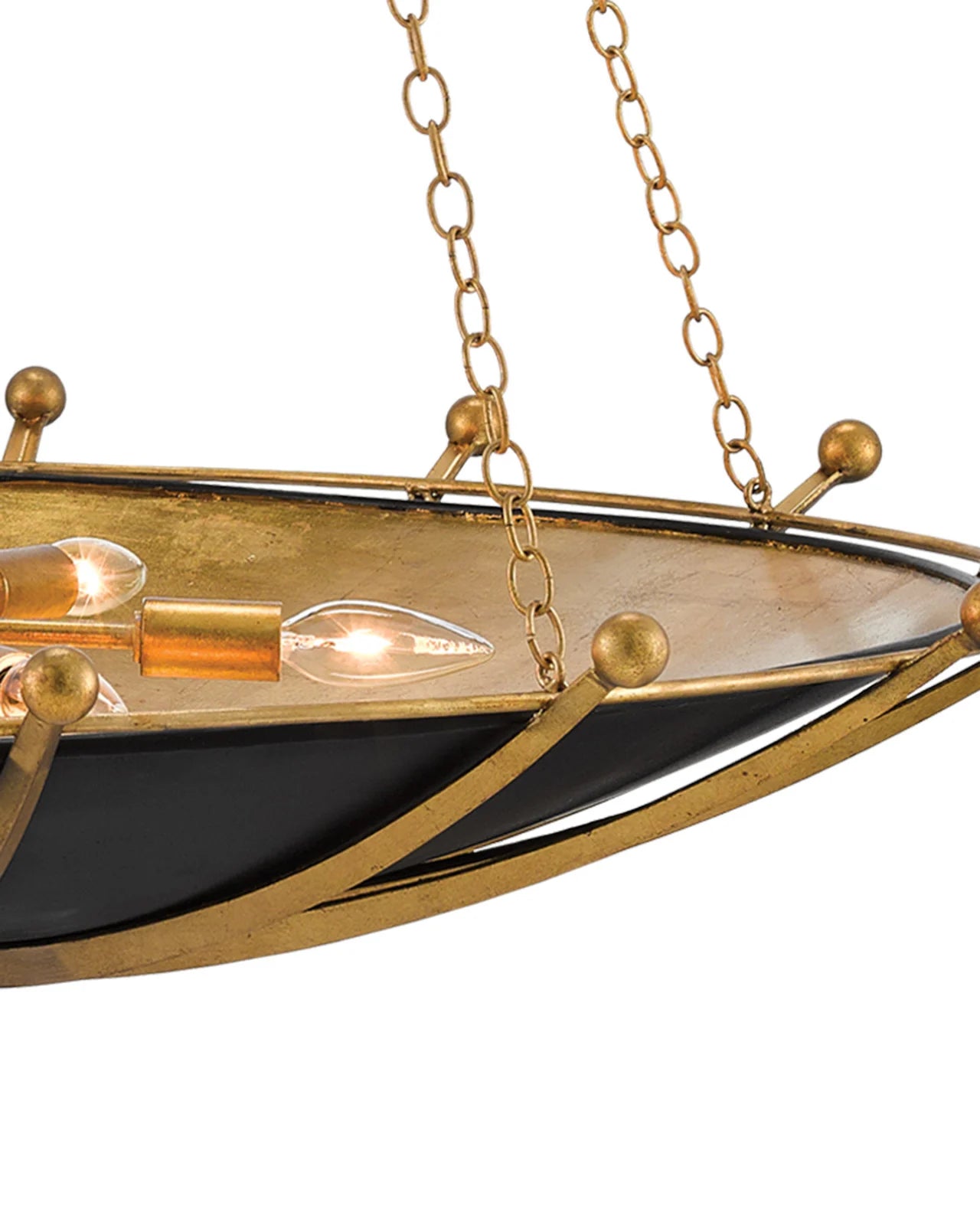 Fontaine Black & Gold Chandelier by Currey & Company