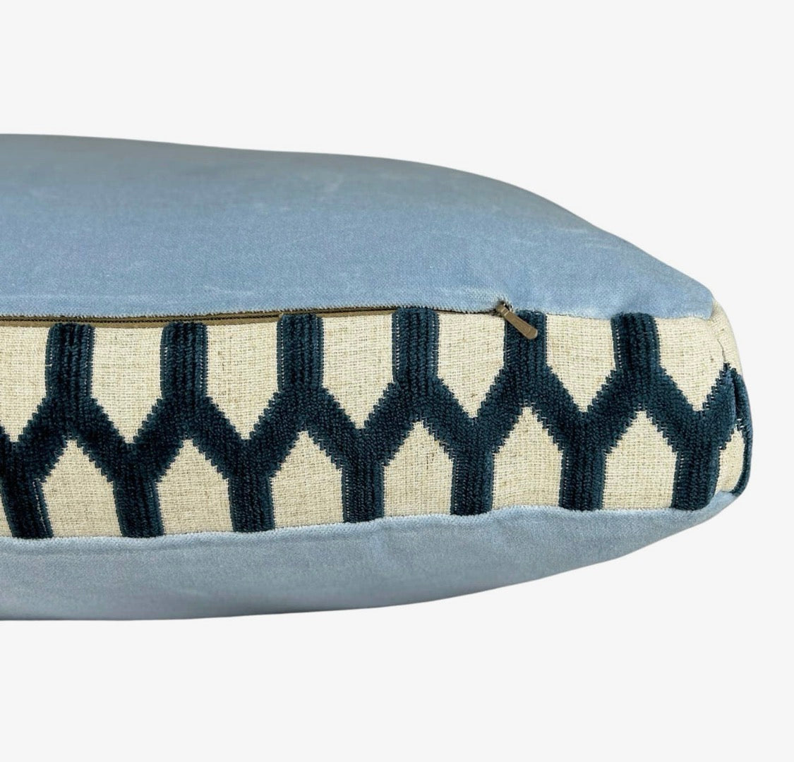 Chambray & Admiral Velvet Pillow