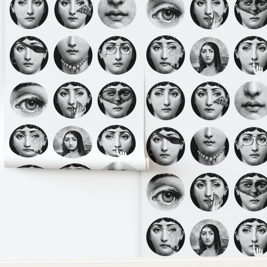Fornasetti Faces Wallpaper