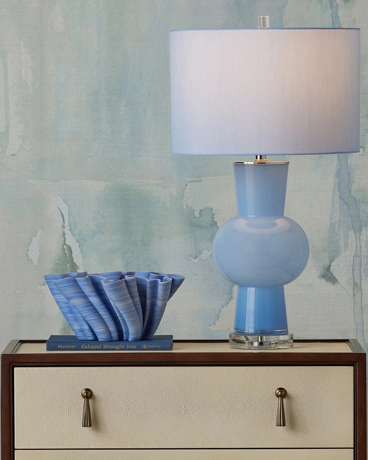 Twirl Blue Bowl by Currey and Company