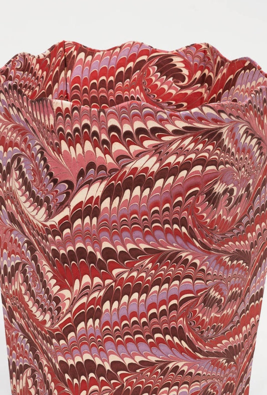 Coral Tide Scalloped Waste Basket