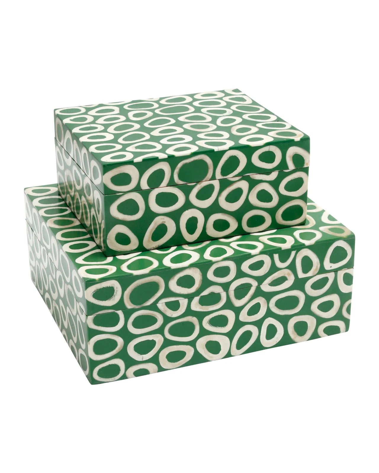 Ovoid Green Box Set of 2 by Currey and Company