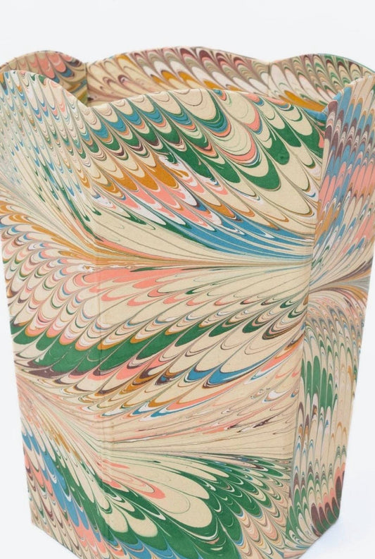 Camille Marbled Scallop Waste Basket