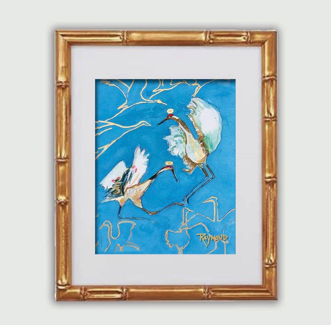 Dancing Cranes Framed Print
