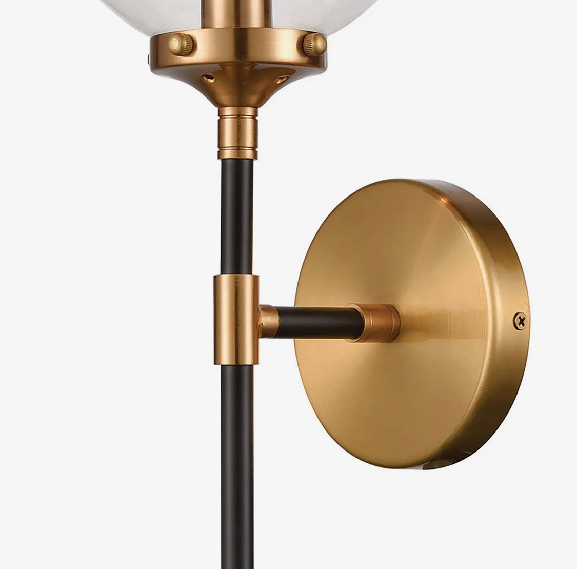 Bordeaux 19” One-Light Sconce Matte Black & Antique Gold