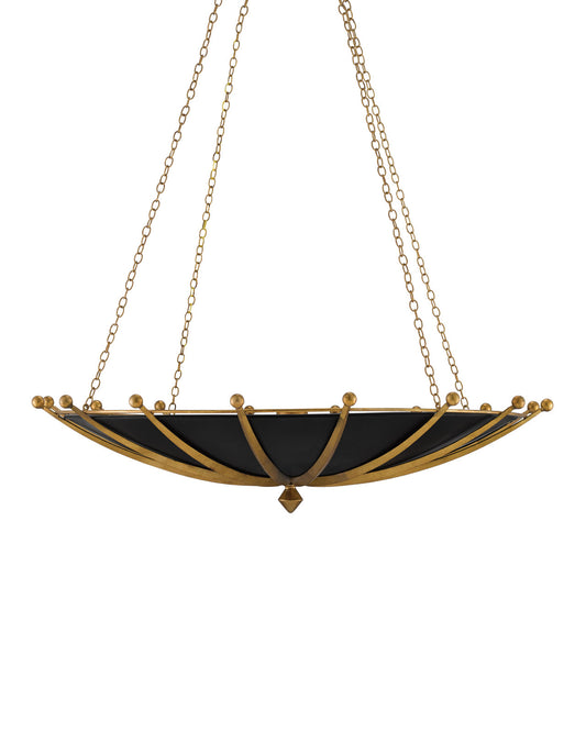Fontaine Black & Gold Chandelier by Currey & Company