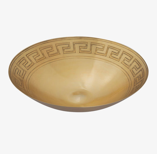 Athena Greek Key Bowl | Antique Brass Finish