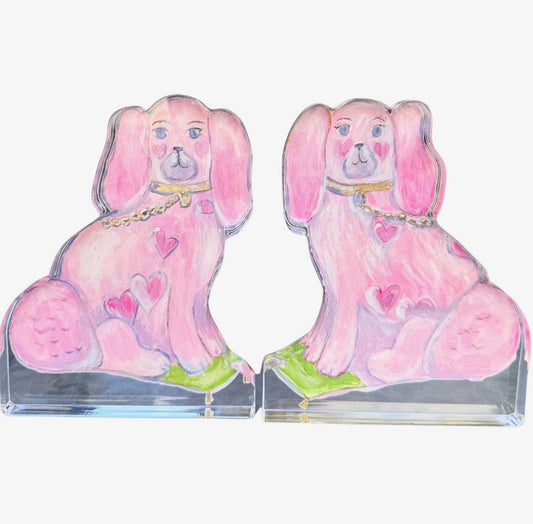 Pink Staffordshire Pups Acrylic Shelfies (Full Size)