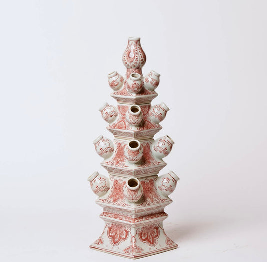 Antique Coral Tulipiere