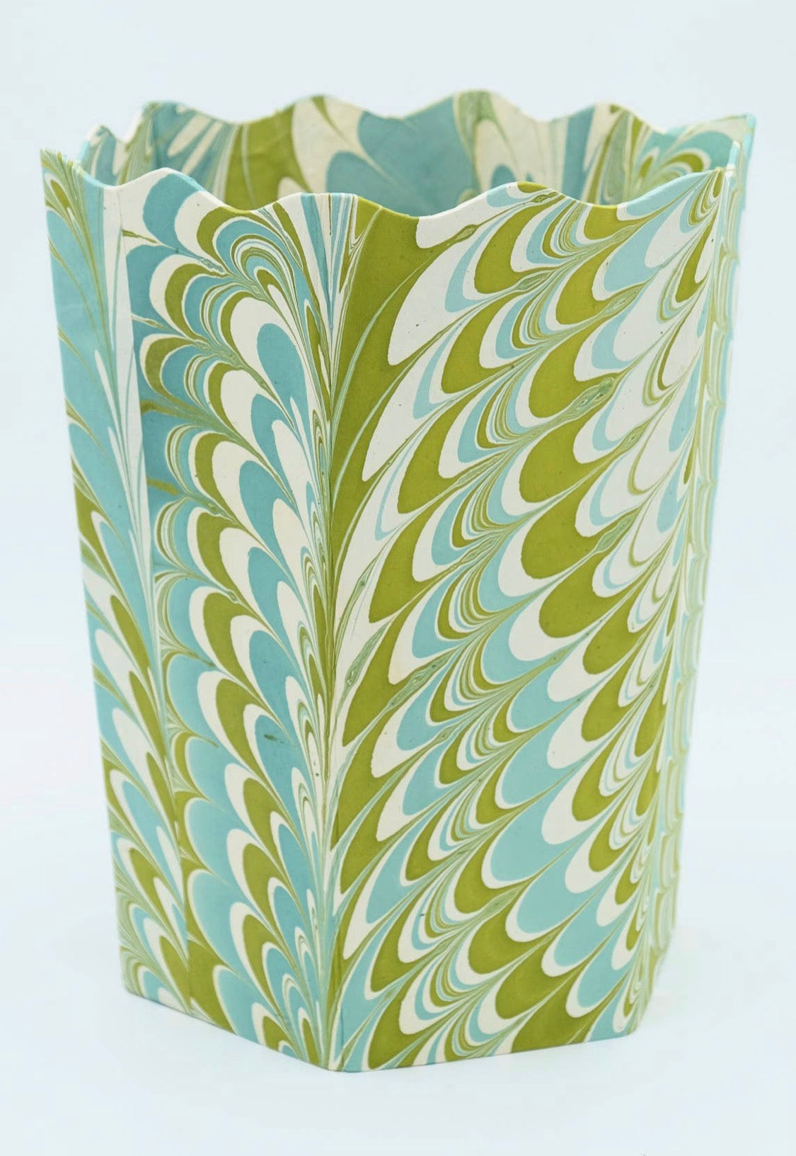 Morning Dew Scalloped Waste Basket
