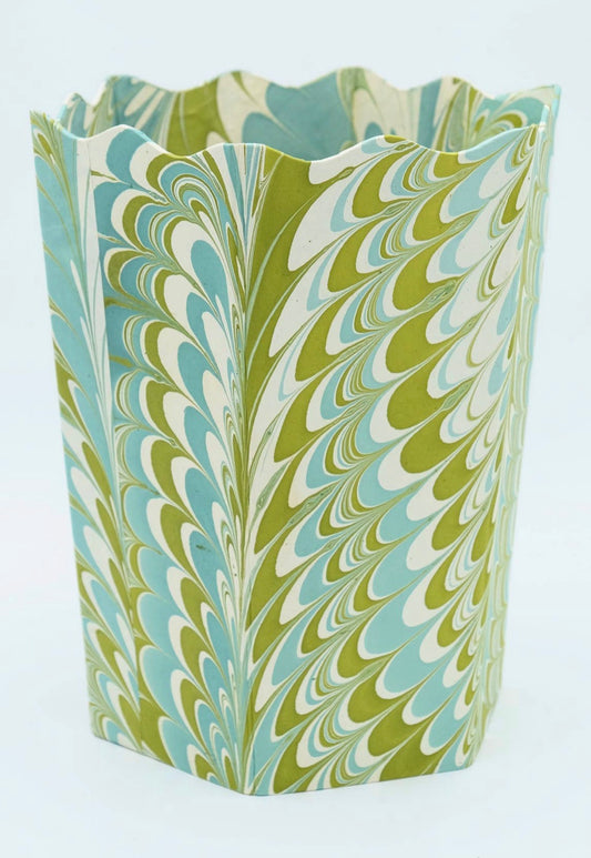 Morning Dew Scalloped Waste Basket